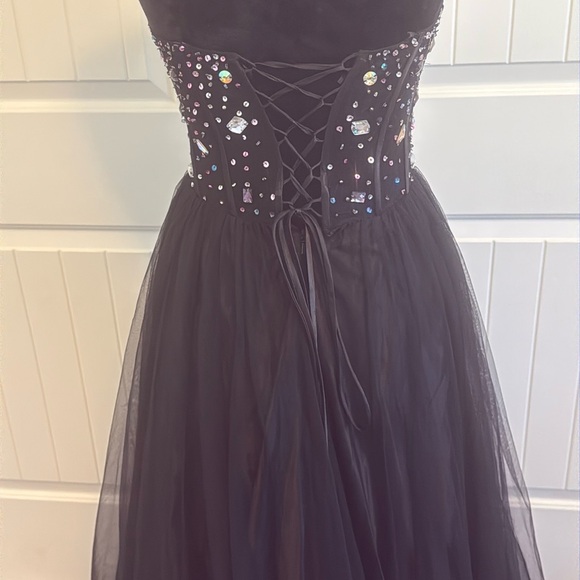 Blondie Nites Black and Silver Embellished Dress - Picture 3 of 5